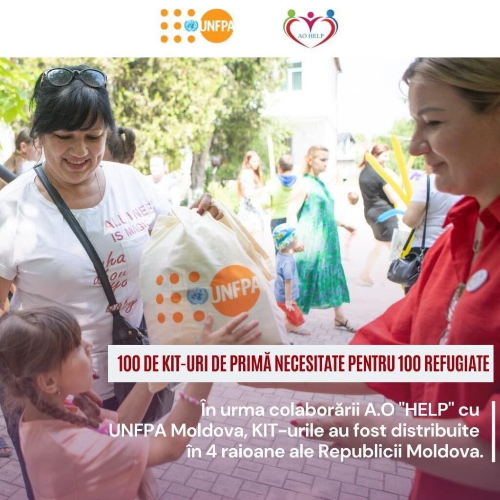 100 de seturi cu produse de primă necesitate au ajuns la 100 de femei refugiate în Republica Moldova.